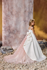 Charming Ivory Pink Girls Pageant Dress | Pentelei Couture | Flower Girl